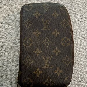 Louis Vuitton Brown and Gold Monogram Pouch